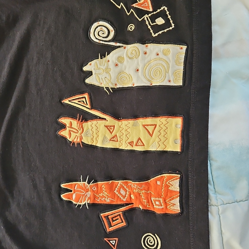 Vintage Onque Petite Cat Applique Top Size S Petite - Picture 5 of 10